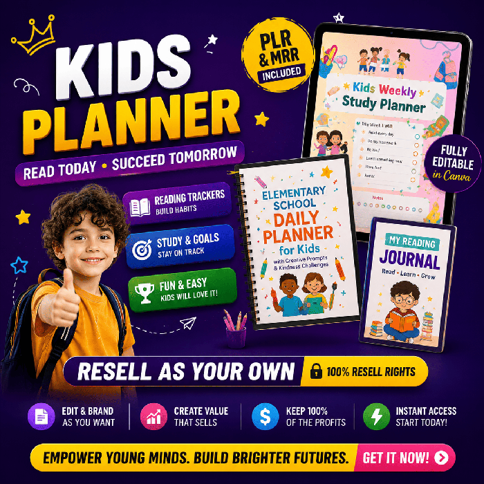 Kids Daily Planner & Reading Journal — Resell Ready